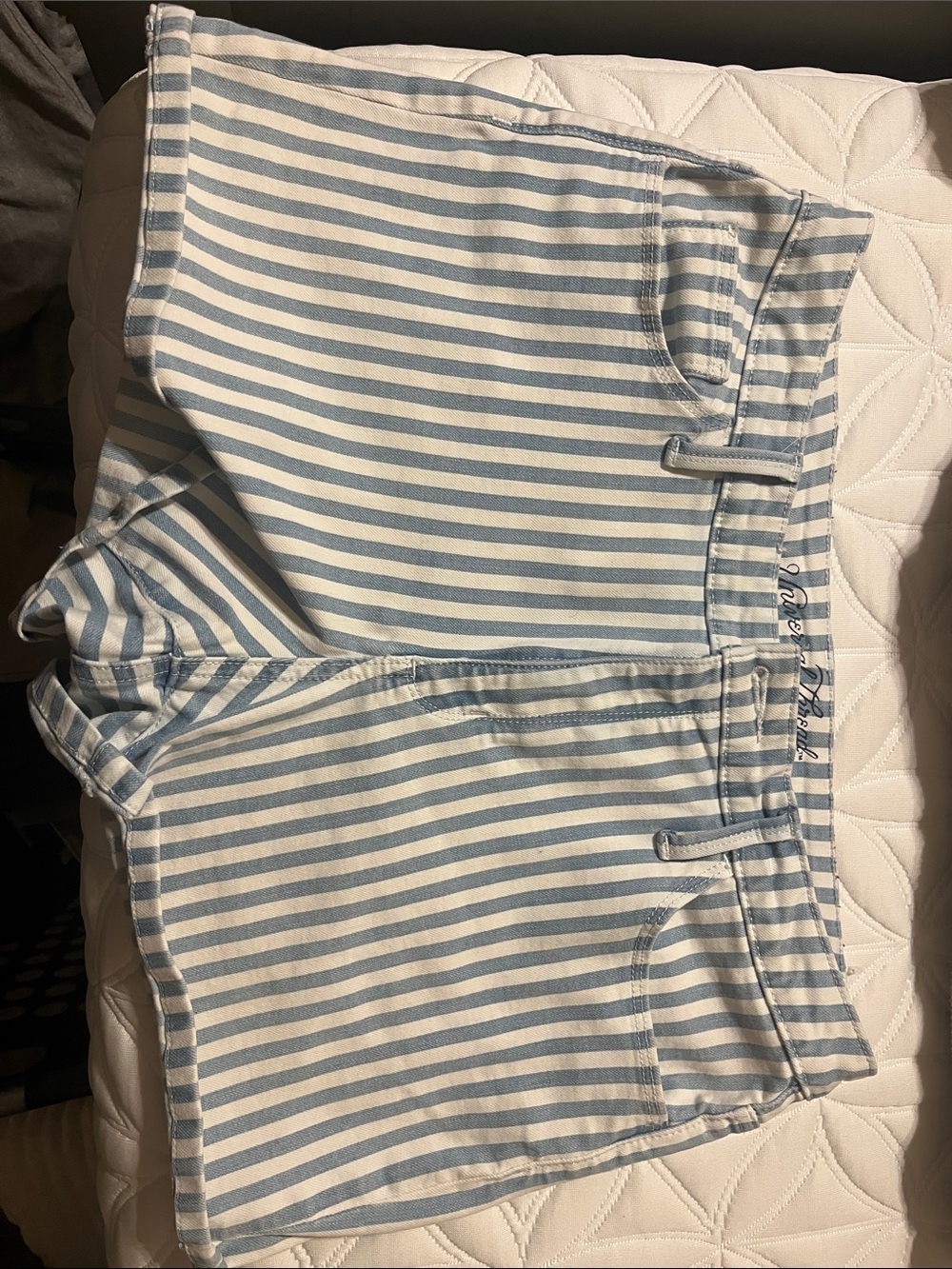 Universal Thread Light Blue & White Striped Women's Shorts